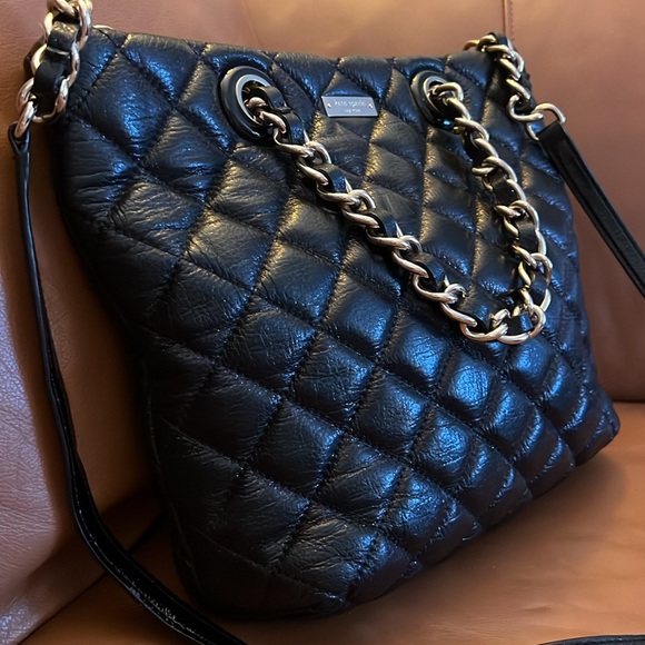 🎉𝐇𝐏!🎉KATE SPADE ♠️ MARYANN BLACK w/GOLD CHUNKY CHAIN HARDWARE - Picture 3 of 9